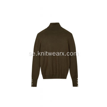 Stickad Slim Fit Stretchable Pullover för kvinnor